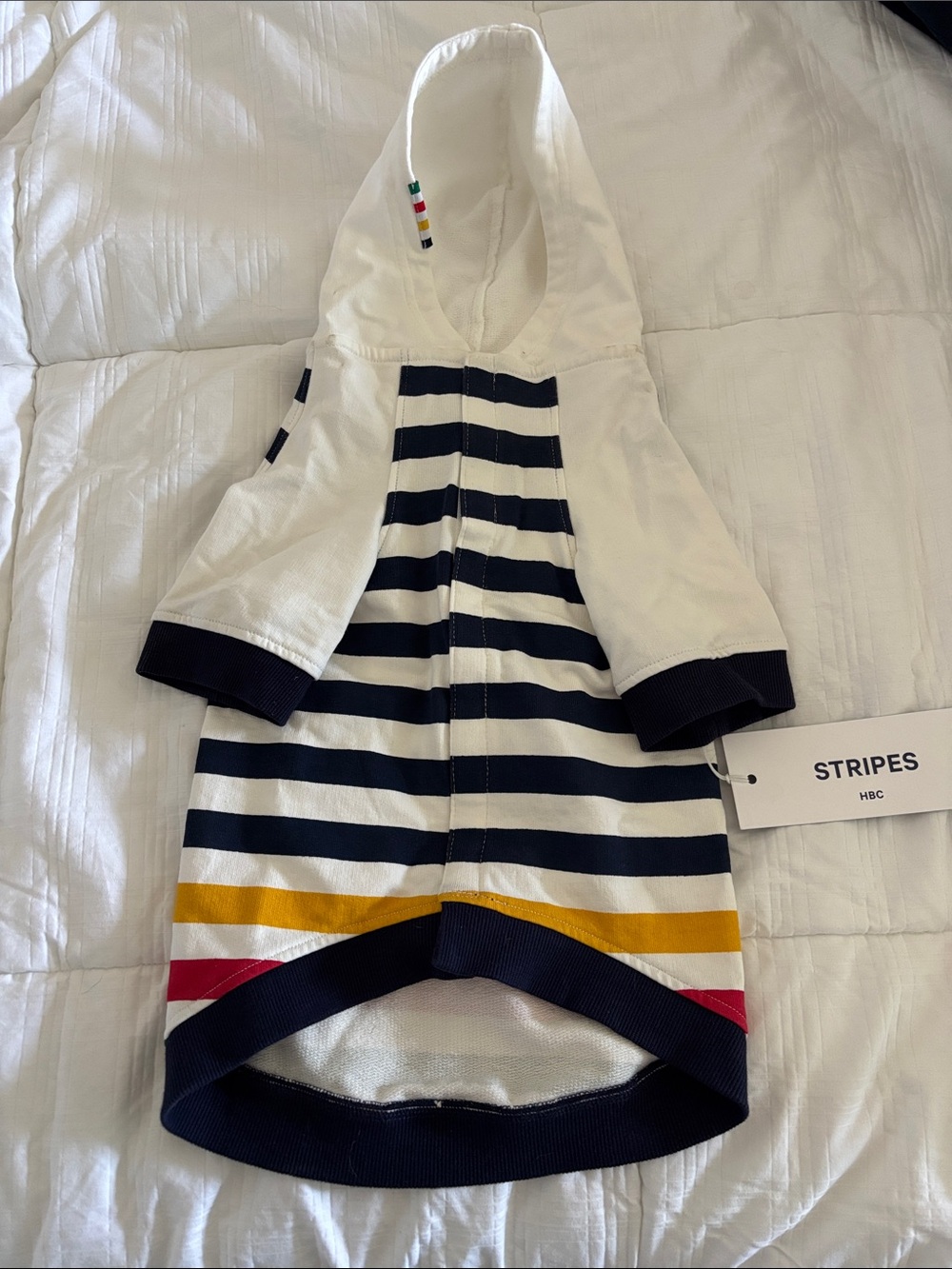 HBC Stripes Dog Hoodie - NWT